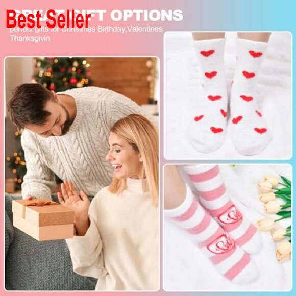 Fuzzy Socks Women Cozy Fluffy Warm Slipper Socks Gift Set 5 Pairs - Picture 3 of 8